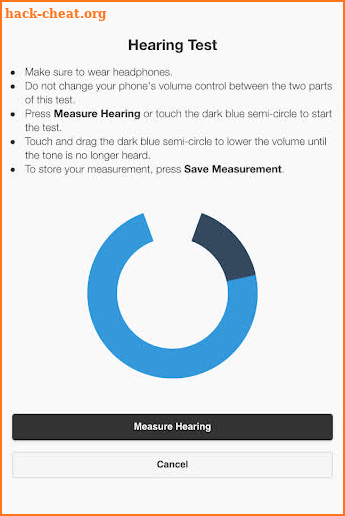 Temporary Hearing Loss Test screenshot