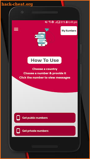 Temporary Numbers - Receive Sms Free Phone Numbers screenshot