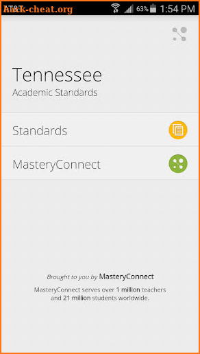 Tennessee Academic Standards screenshot