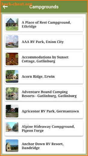 Tennessee Campgrounds screenshot