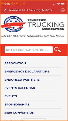 Tennessee Trucking Association screenshot