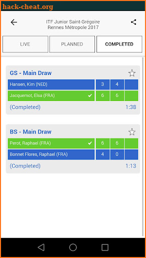 Tennis-Ticker Livescores screenshot