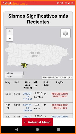 Terremotos Puerto Rico en Tiempo Real Alertas screenshot