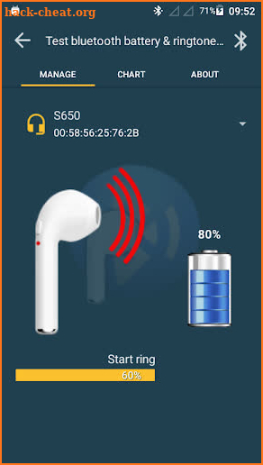 Test bluetooth battery &  ringtone PRO screenshot