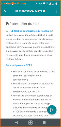Test FLE TCF TFI TEF DELF B1 B2 et Concours CRPE screenshot