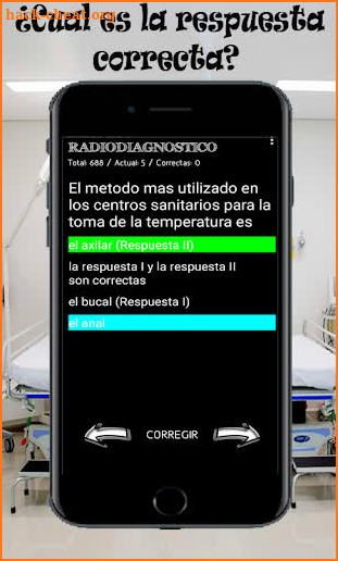 Test para oposición Técnico radiodiagnostico screenshot
