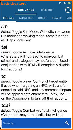 TESV: Skyrim Console Codes screenshot
