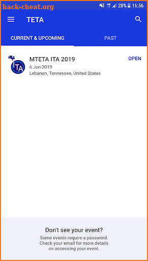 TETA Events App screenshot