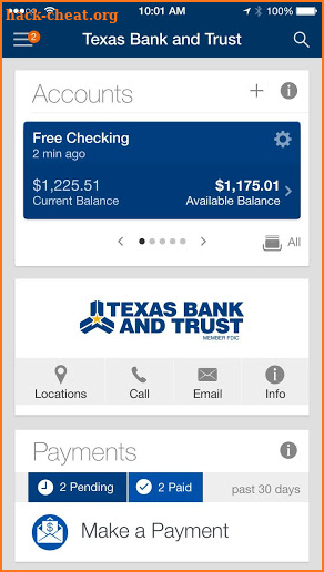 Texas Bank and Trust Mobile screenshot