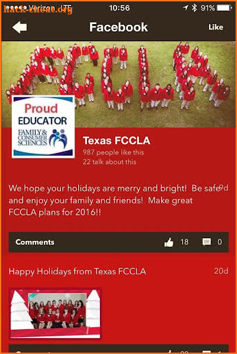 Texas FCCLA screenshot