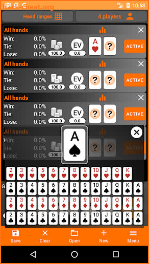 Texas Holdem Advanced Calculator screenshot