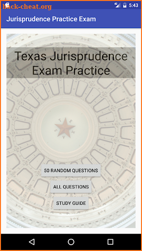Texas Jurisprudence Exam screenshot