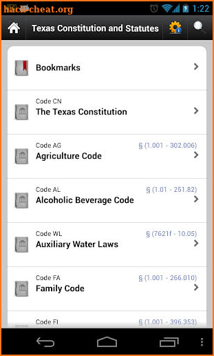 Texas Laws (TX 85th Legislature state code ) screenshot
