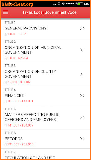 Texas Local Government Code 2019 screenshot
