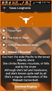 Texas Longhorns Official Tones screenshot