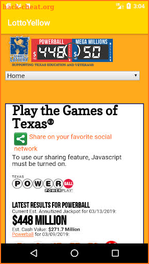 Texas Lotto screenshot