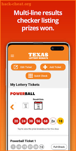 Texas Lotto Results screenshot