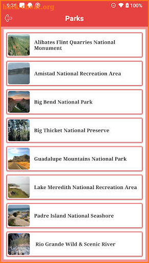 Texas National and State Parks screenshot