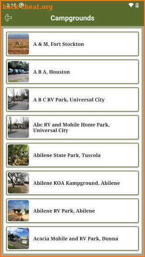Texas State RV Parks & Campgro screenshot