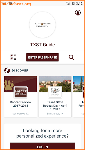 Texas State University Events screenshot