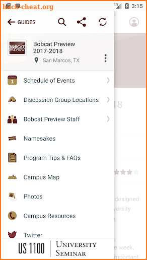 Texas State University Events screenshot