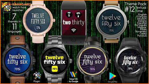Text Clock Watch Face Pack 12 for Bubble Cloud screenshot