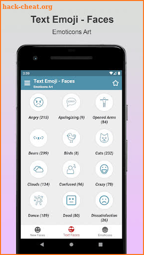 Text Face Emoticons - Symbol - Ascii Art Generator screenshot