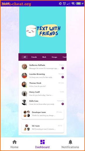 Text with friends screenshot