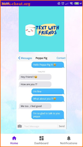 Text with friends screenshot