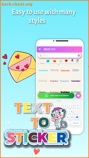 Texticker, Text Sticker Maker - WAStickerApps screenshot