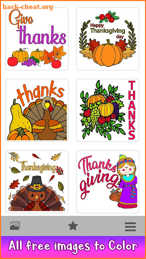 Thanks Giving Greeting Cards Color by Number Book screenshot