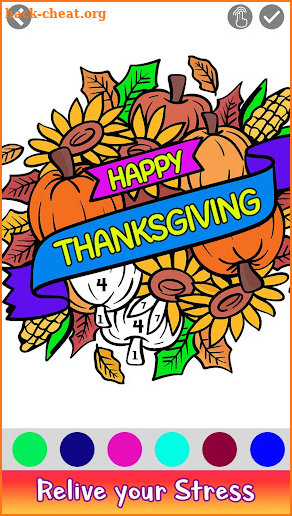 Thanks Giving Greeting Cards Color by Number Book screenshot