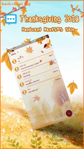 Thanksgiving 2018 skin for Handcent  Next SMS screenshot