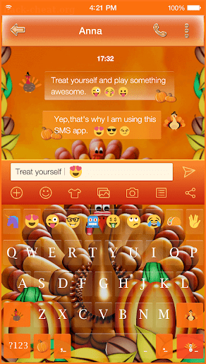 Thanksgiving Emoji Keyboard screenshot