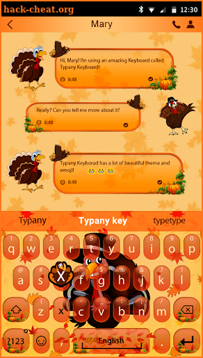 Thanksgiving Turkey Keyboard screenshot