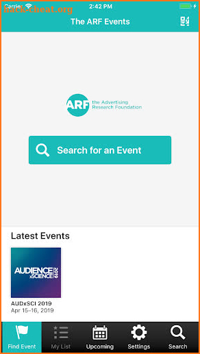 The ARF Events screenshot