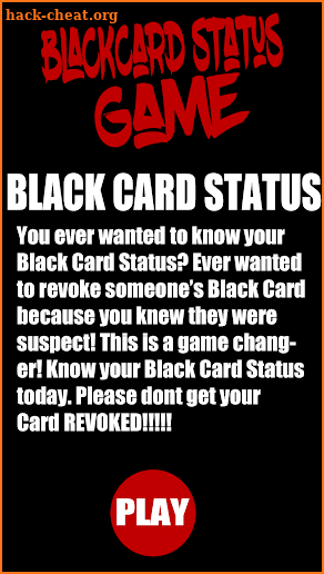 The Black Card Game screenshot