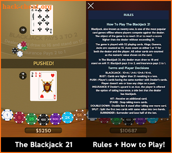 The Blackjack 21 screenshot
