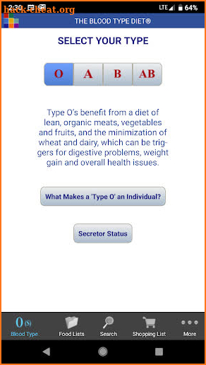 The Blood Type Diet® screenshot