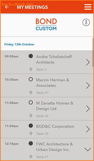 The BOND Events Delegates App screenshot