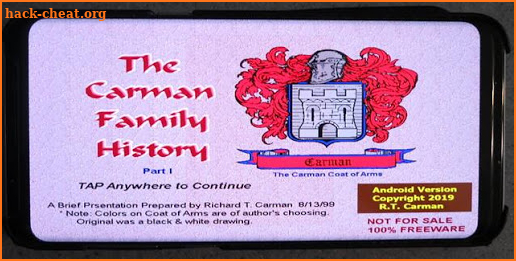 The Carman Family History screenshot