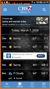 The CBS 7 Mobile Radar App screenshot
