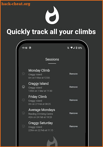 The Climbing App screenshot