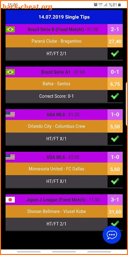The Correct Score screenshot