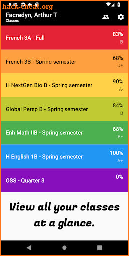 The Grades App screenshot