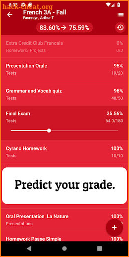The Grades App screenshot