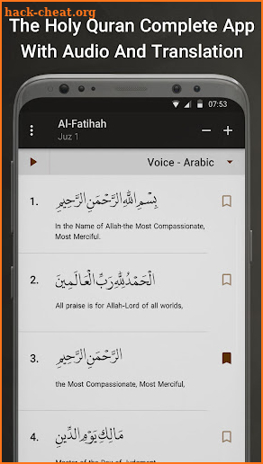 The Holy Quran English Arabic Translation screenshot
