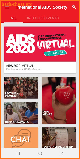 The International AIDS Society screenshot