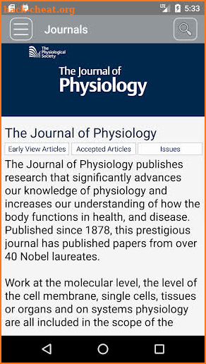 The Journal of Physiology screenshot