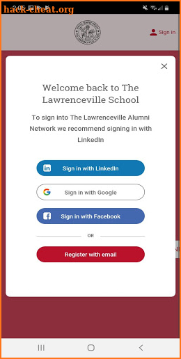 The Lawrenceville Alumni Network screenshot